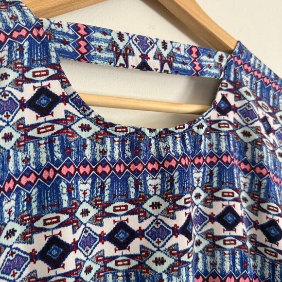 Pink Republic | Short Sleeve Geometric Print A Line Dress Size XS - Picture 6 of 6